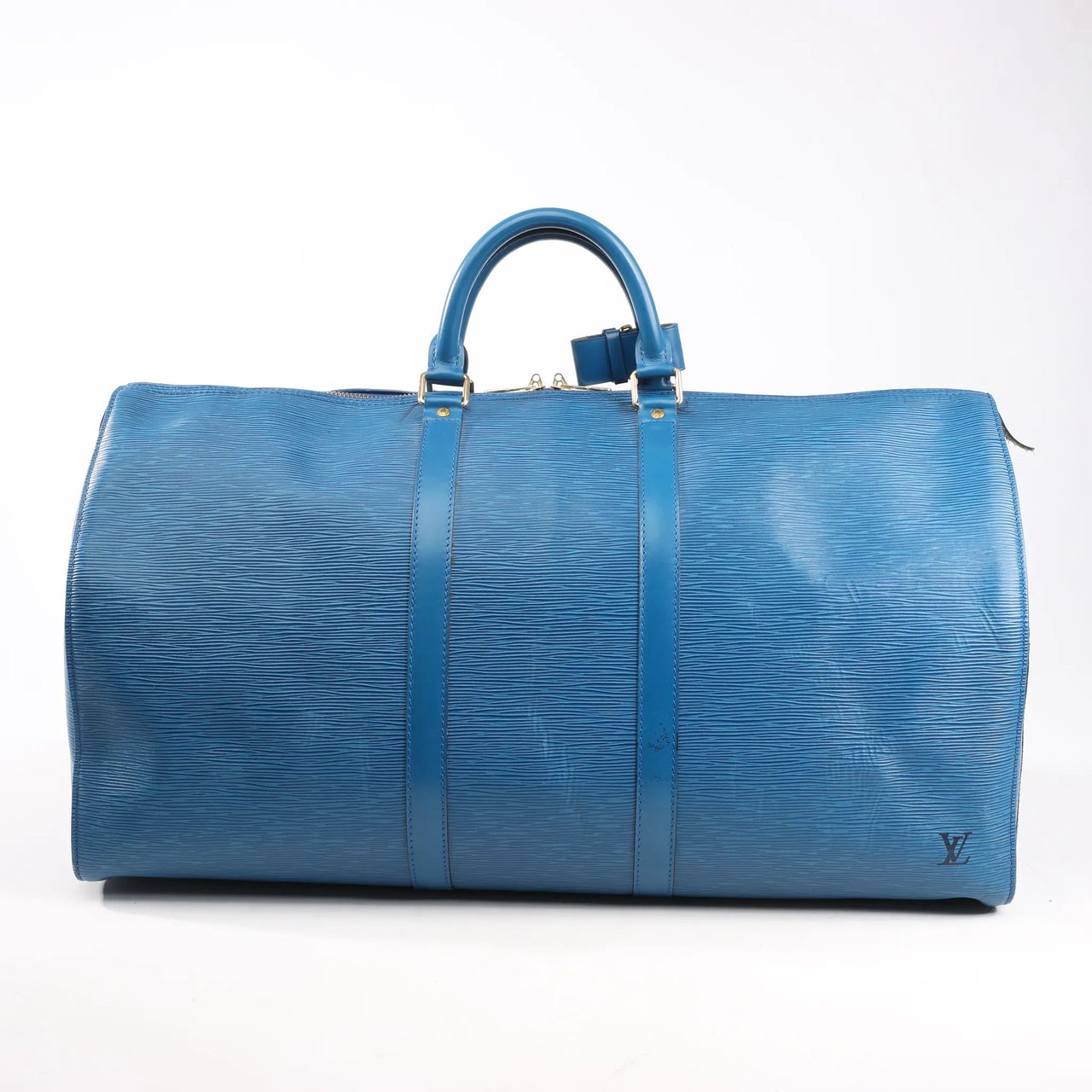 Louis Vuitton Louis Vuitton Epi Leather Keepall 55 Travel Bag in Blue M42955 Zwart