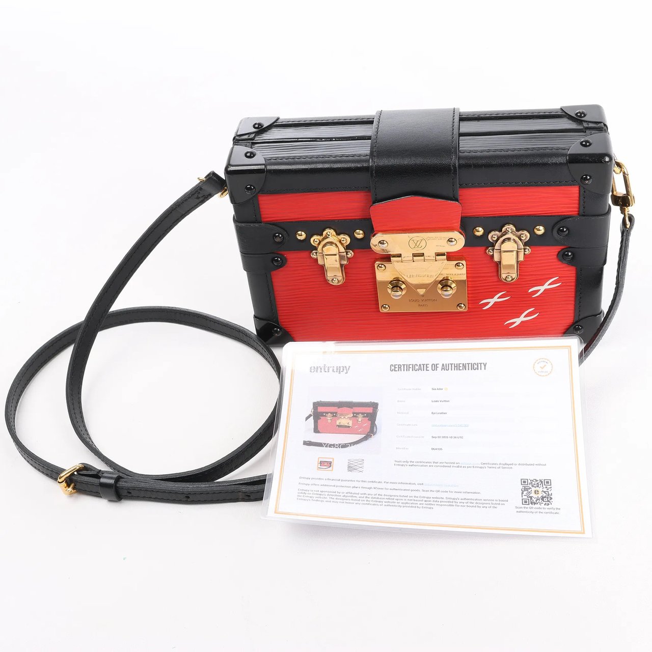 Louis Vuitton Louis Vuitton Petite Mull Epi Leather Shoulder Bag in Red x Black M54651 Divers