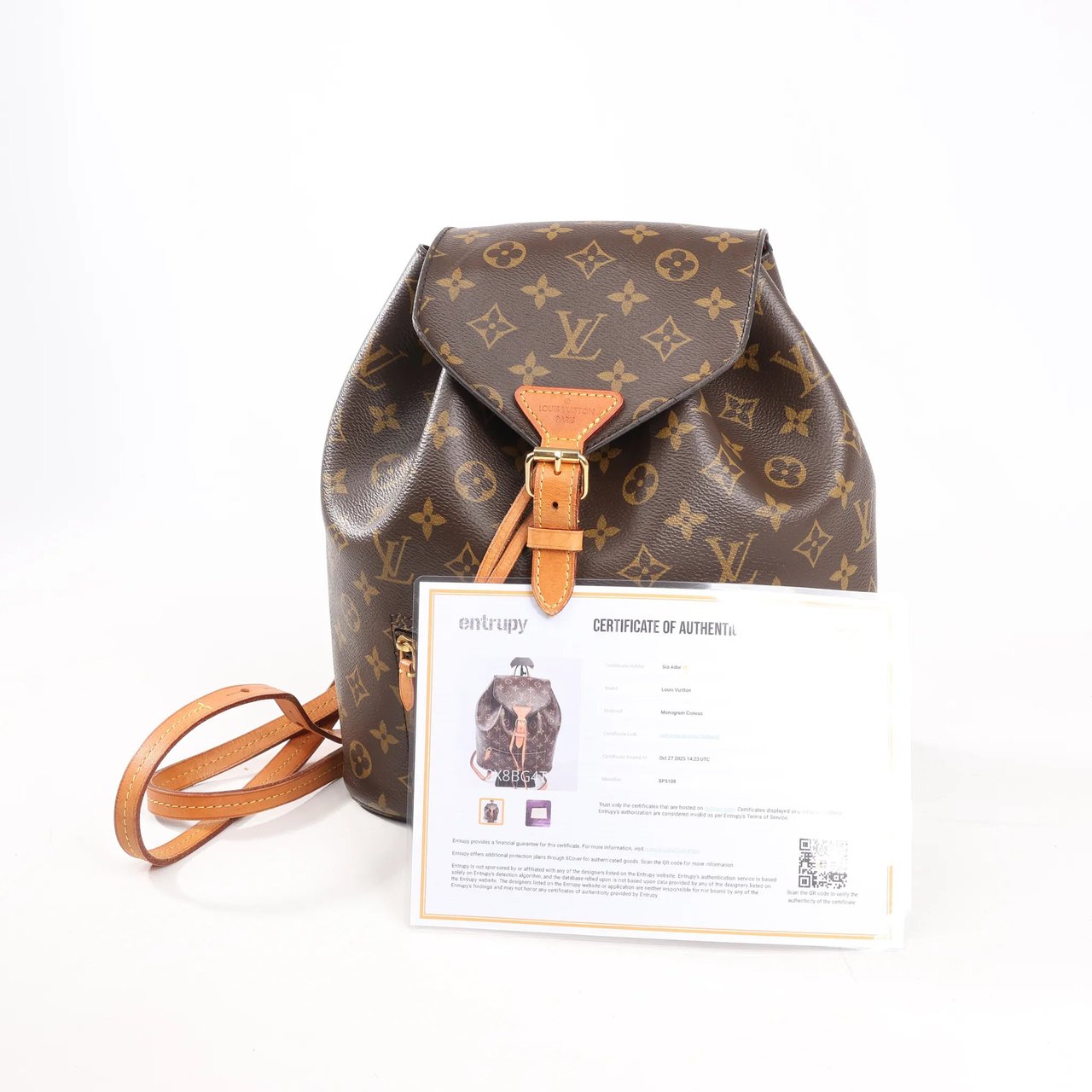 Louis Vuitton Louis Vuitton Monogram Canvas Monsley Backpack in Brown M43431 Bruin