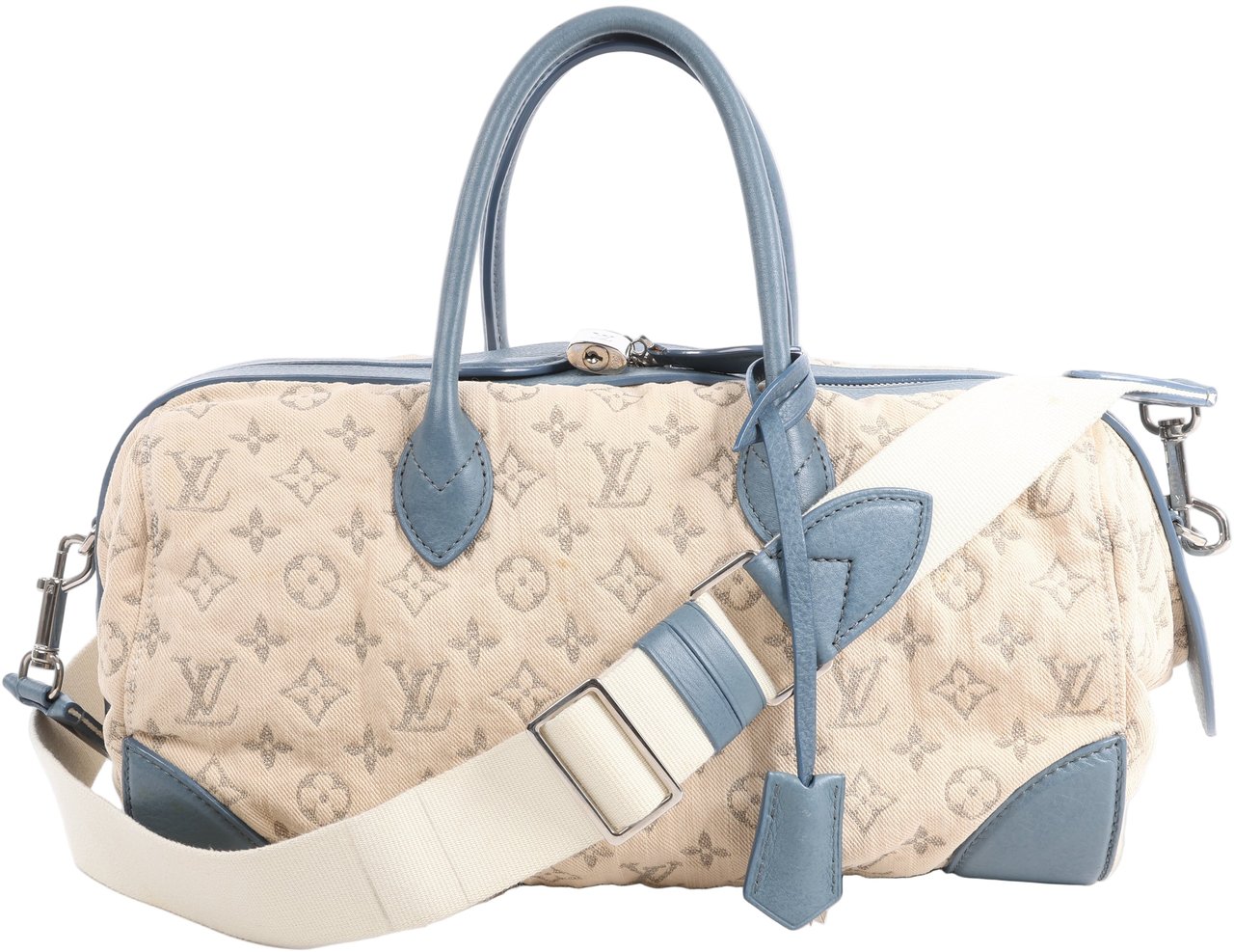 Louis Vuitton Louis Vuitton Monogram Denim Speedy Round GM 2Way Handbag in Beige Beige