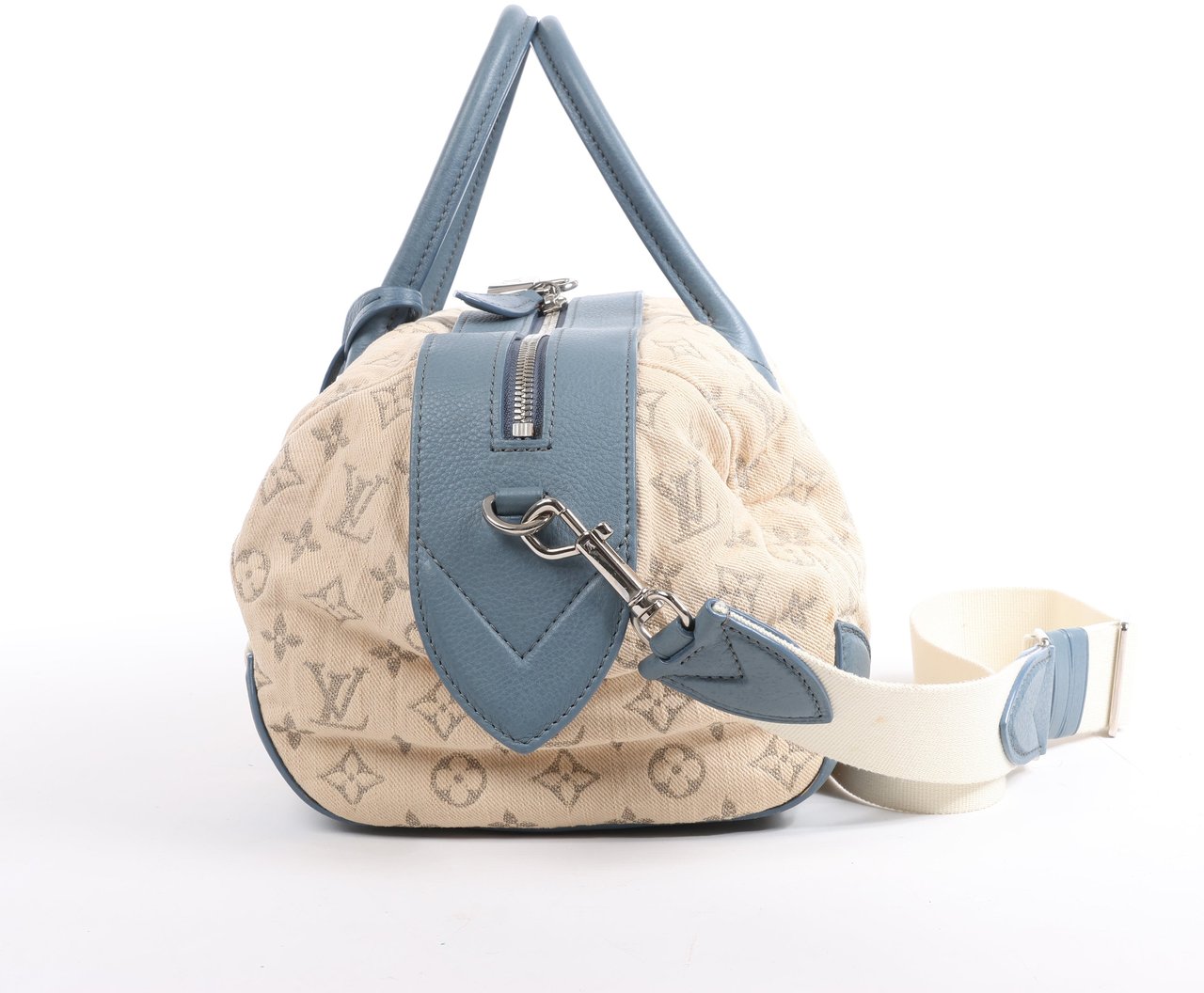 Louis Vuitton Louis Vuitton Monogram Denim Speedy Round GM 2Way Handbag in Beige Beige