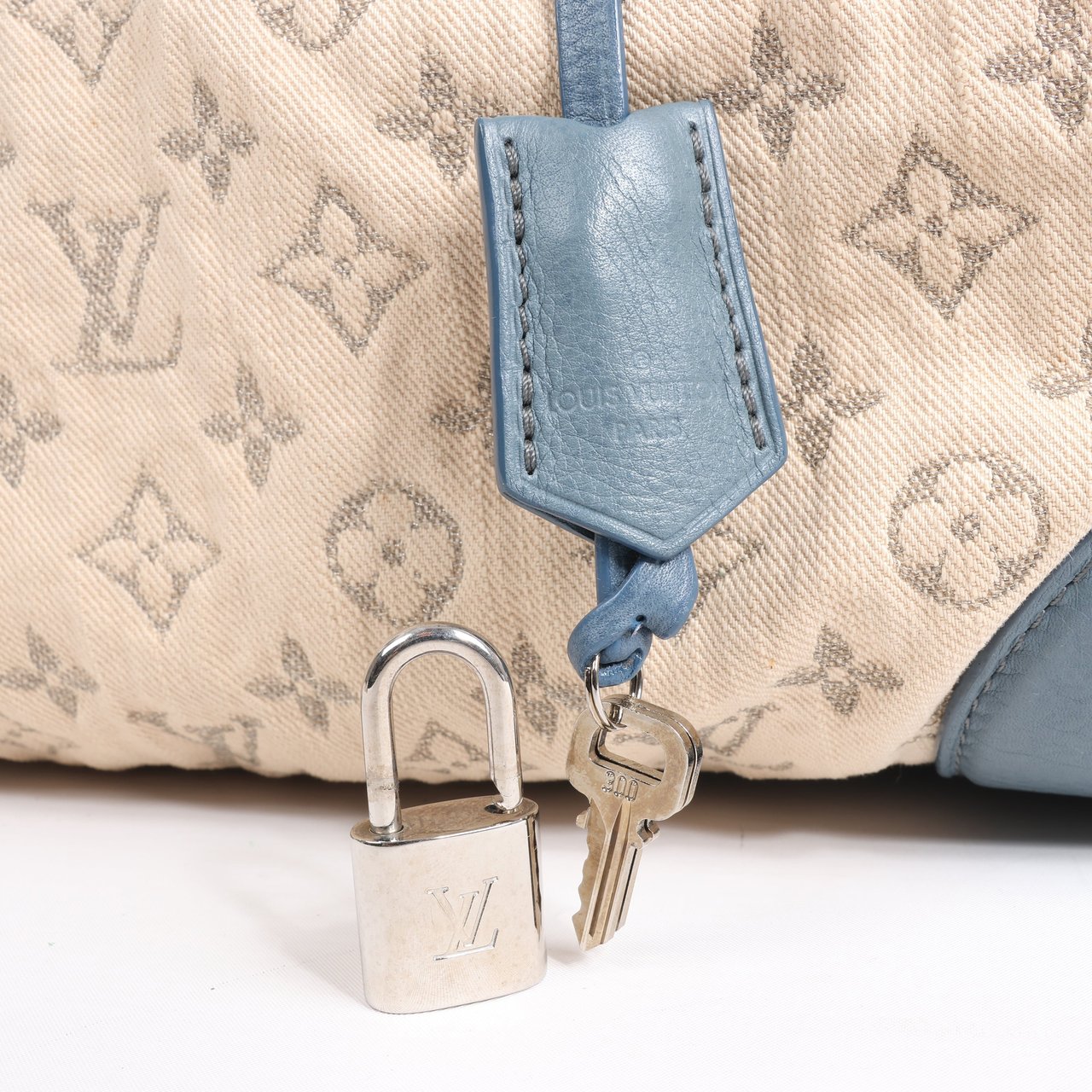 Louis Vuitton Louis Vuitton Monogram Denim Speedy Round GM 2Way Handbag in Beige Beige
