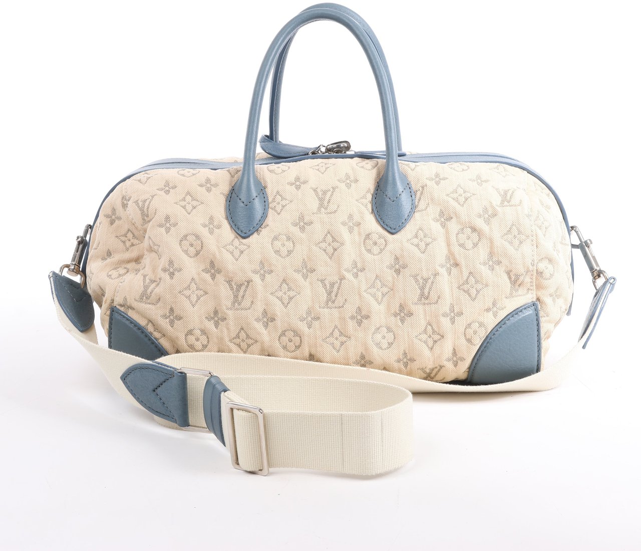 Louis Vuitton Louis Vuitton Monogram Denim Speedy Round GM 2Way Handbag in Beige Beige