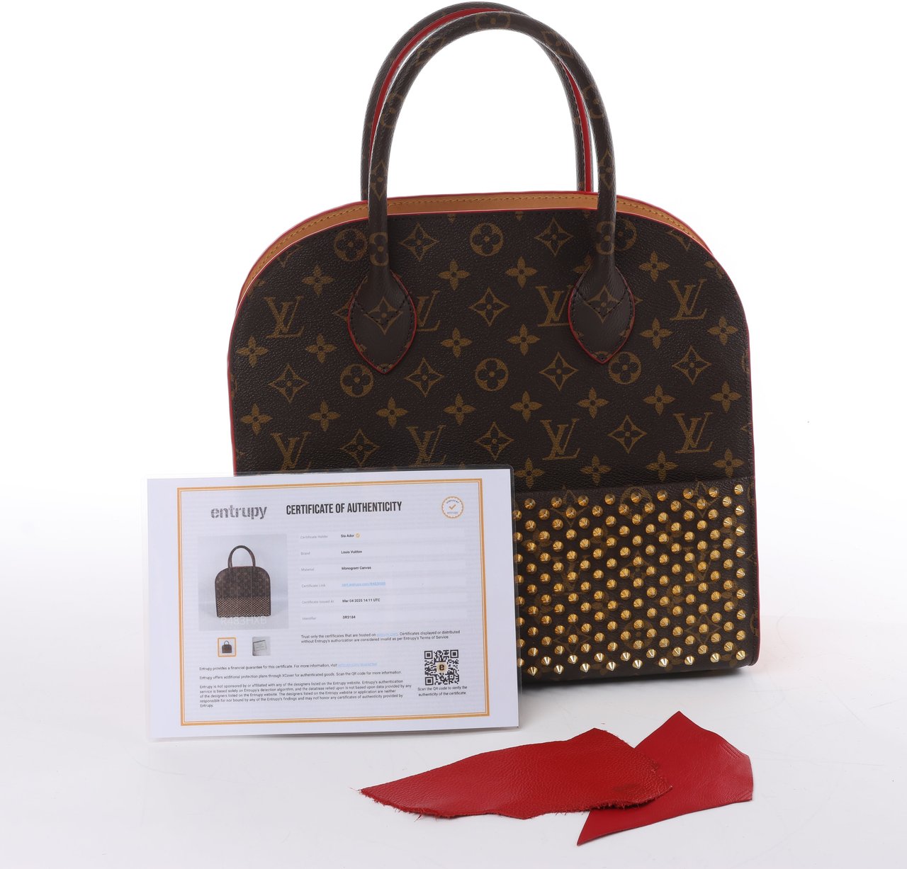 Louis Vuitton Louis Vuitton x Christian Louboutin Monogram Iconoclast Handbag in Brown x Red M41234 Divers