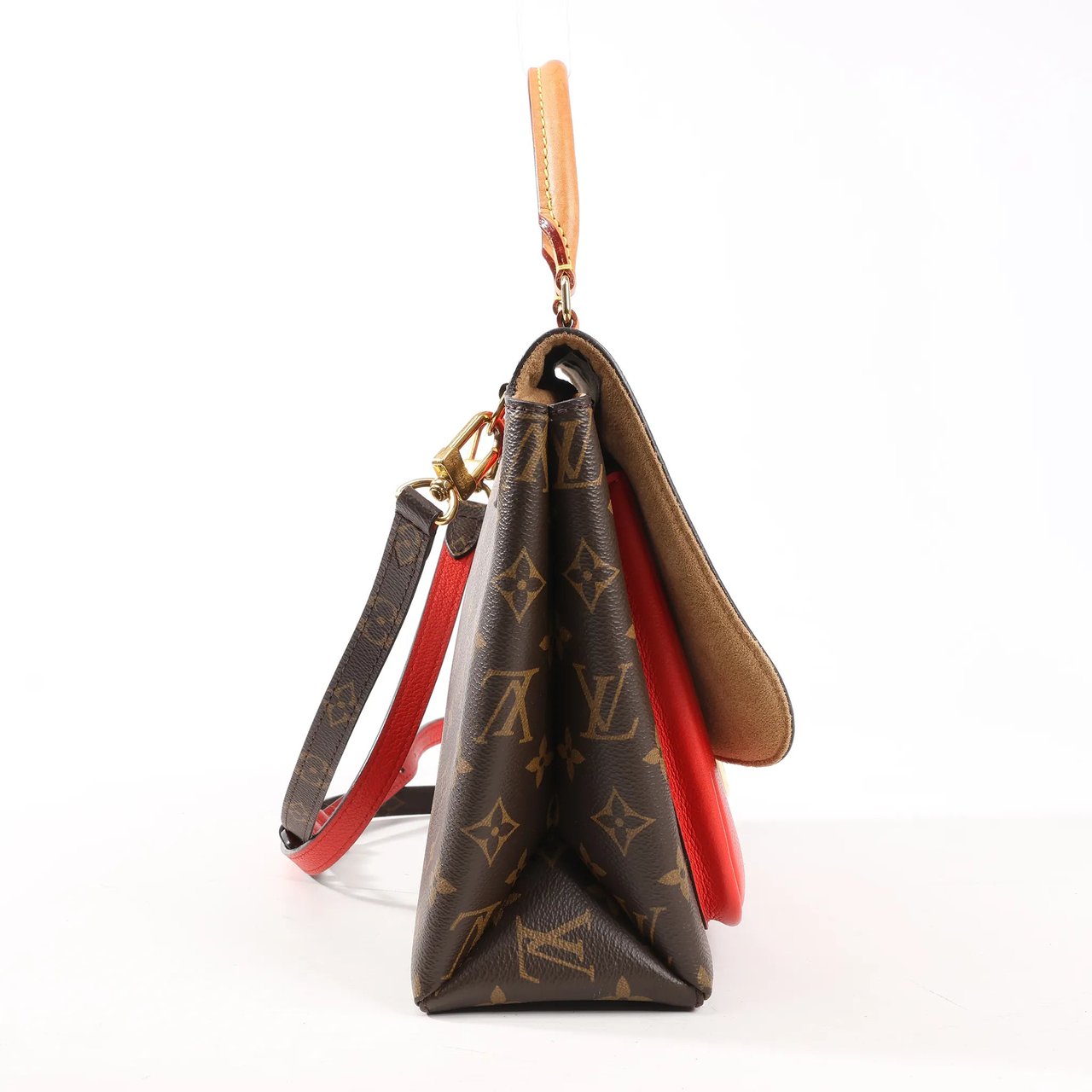 Louis Vuitton Louis Vuitton Monogram Marignan 2Way Female Handbag in Brown x Red M44286 Divers