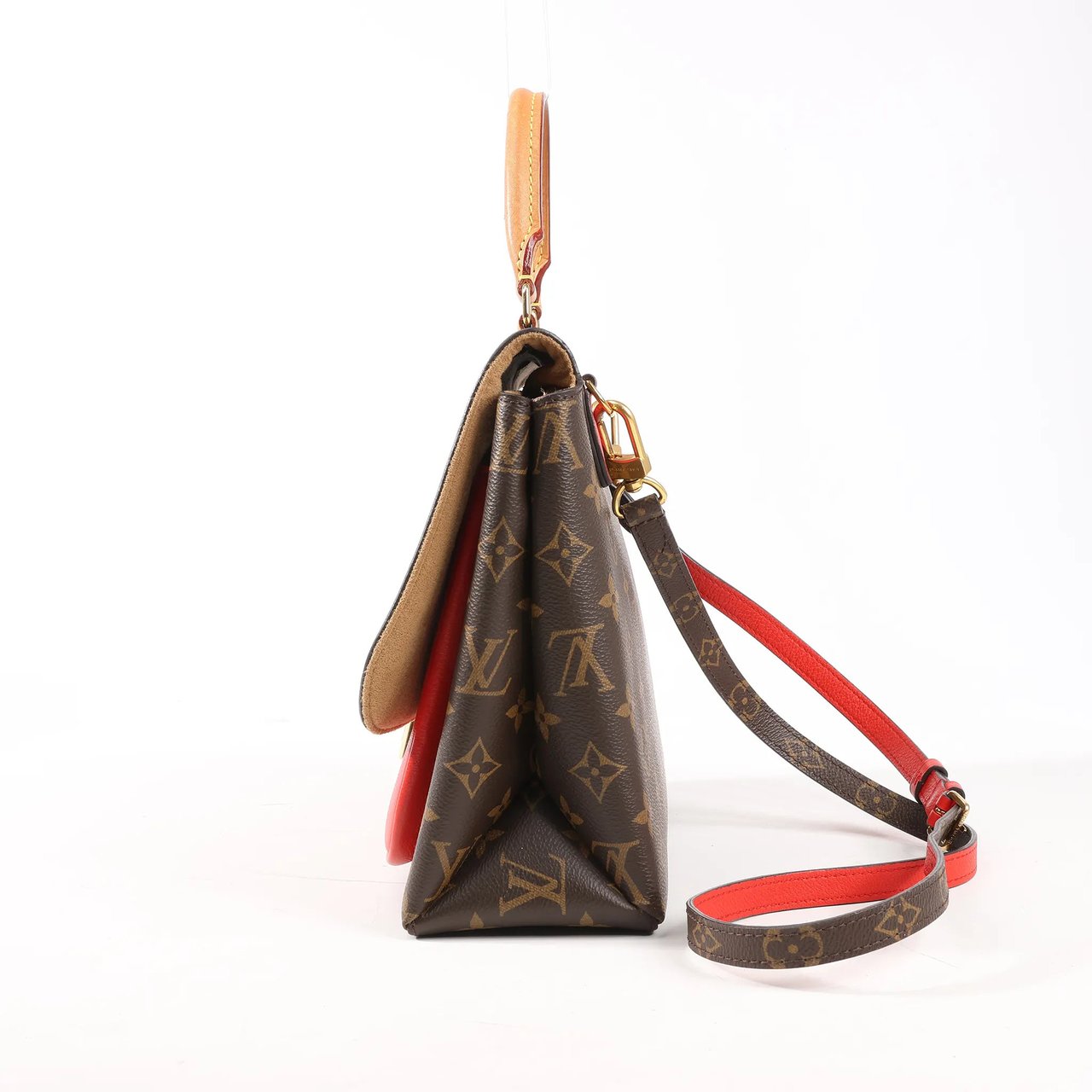 Louis Vuitton Louis Vuitton Monogram Marignan 2Way Female Handbag in Brown x Red M44286 Divers