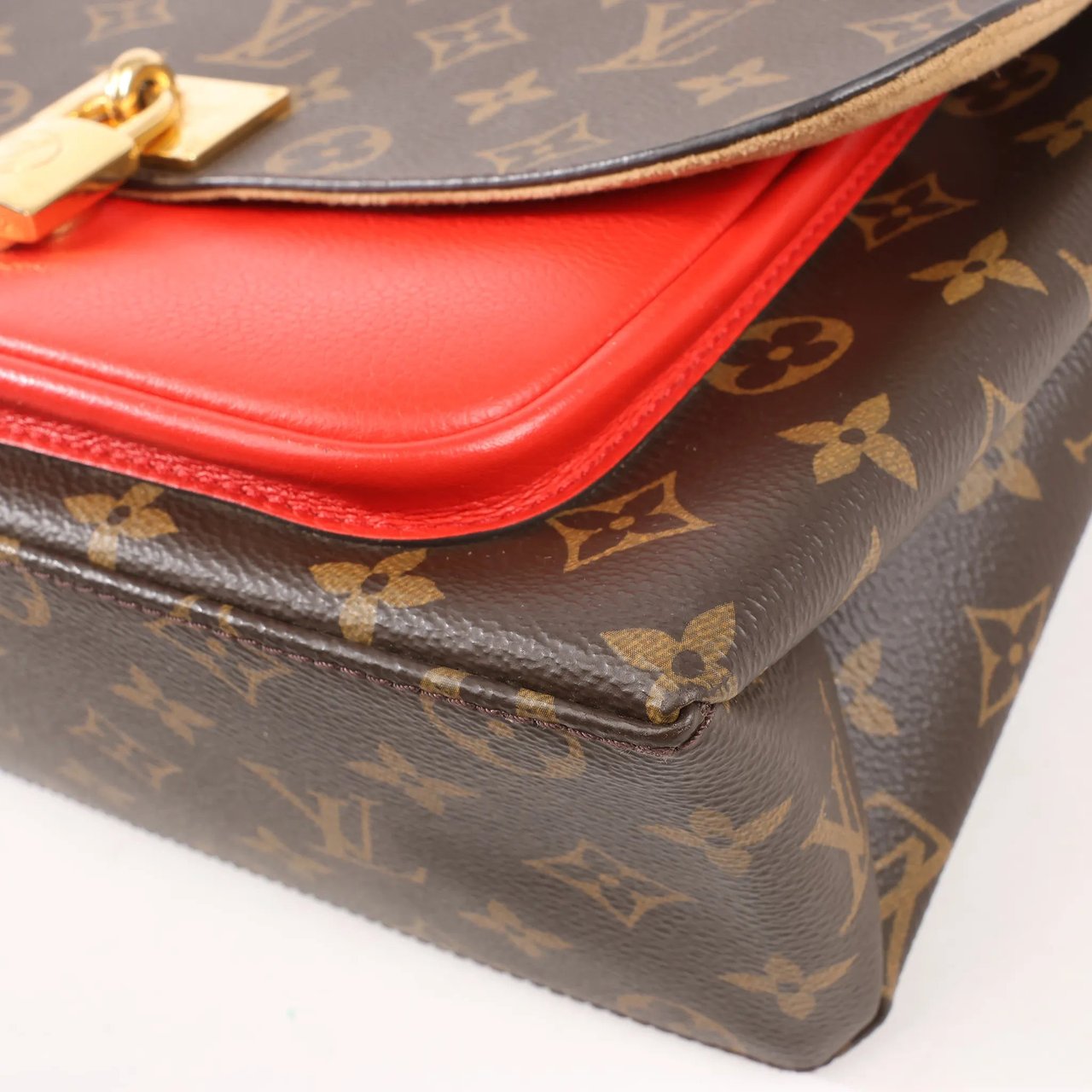 Louis Vuitton Louis Vuitton Monogram Marignan 2Way Female Handbag in Brown x Red M44286 Divers