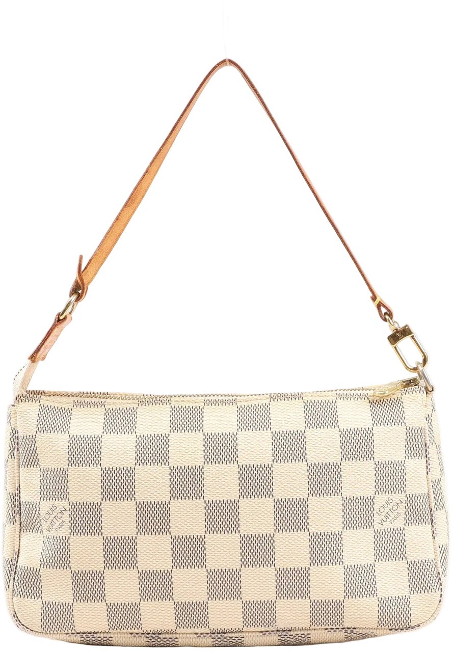 Louis Vuitton Louis Vuitton Pochette Accessoire Damier Azur Handbag in Beige N41207 Beige