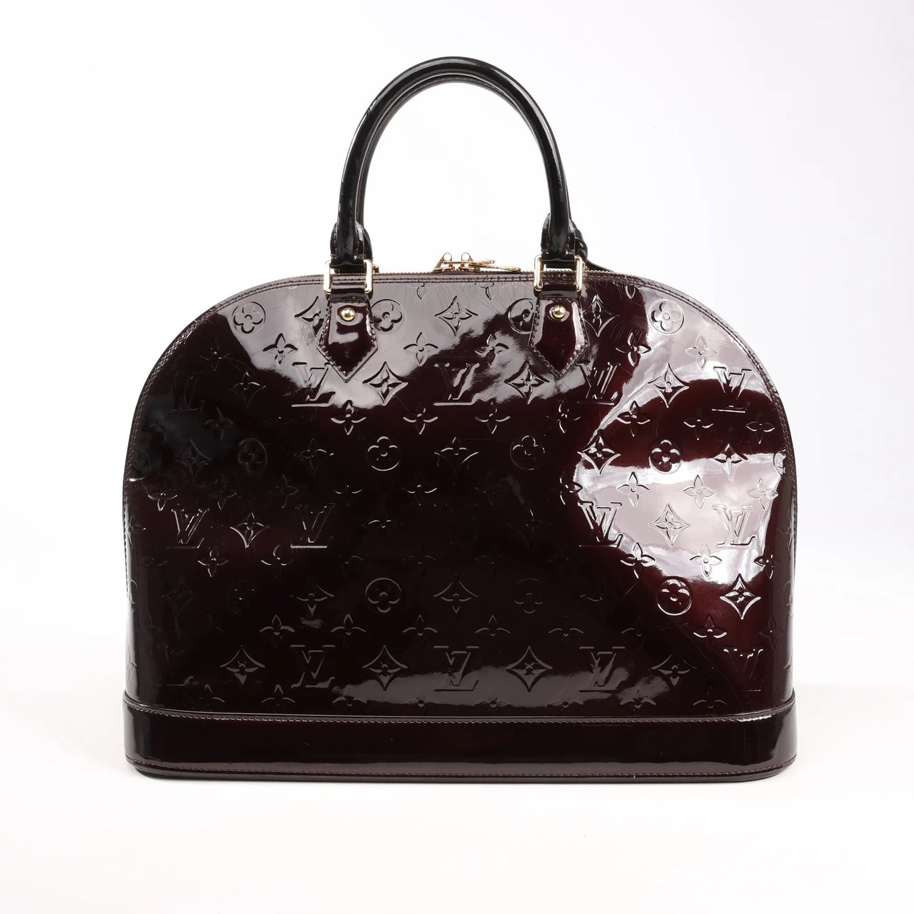 Louis Vuitton Louis Vuitton Vernis Alma GM Handbag in Amarante M93595 Maroon