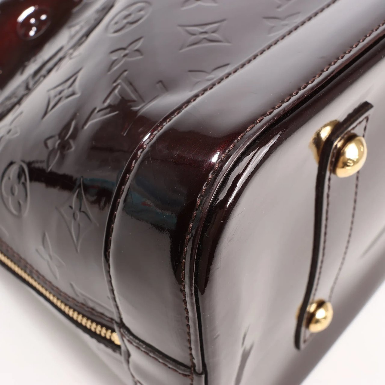 Louis Vuitton Louis Vuitton Vernis Alma GM Handbag in Amarante M93595 Maroon