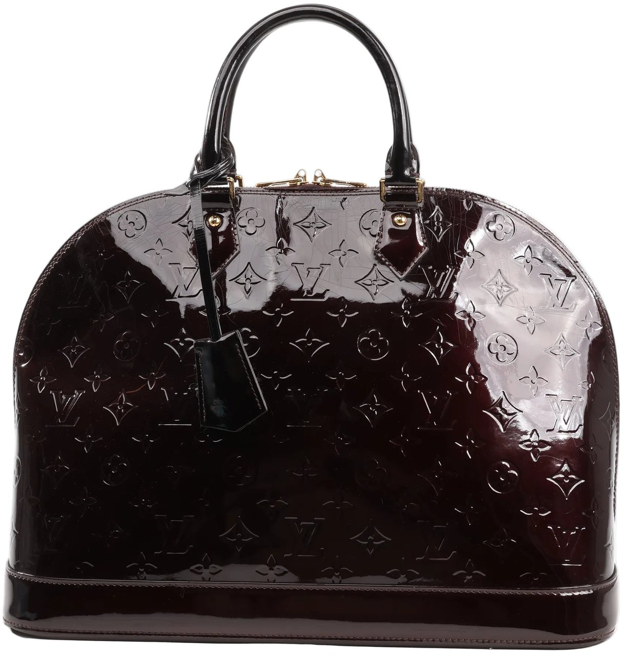 Louis Vuitton Louis Vuitton Vernis Alma GM Handbag in Amarante M93595 Maroon