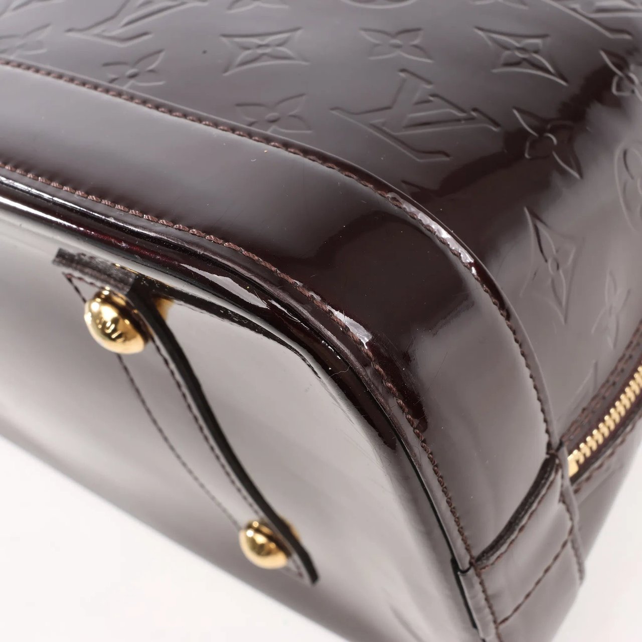 Louis Vuitton Louis Vuitton Vernis Alma GM Handbag in Amarante M93595 Maroon