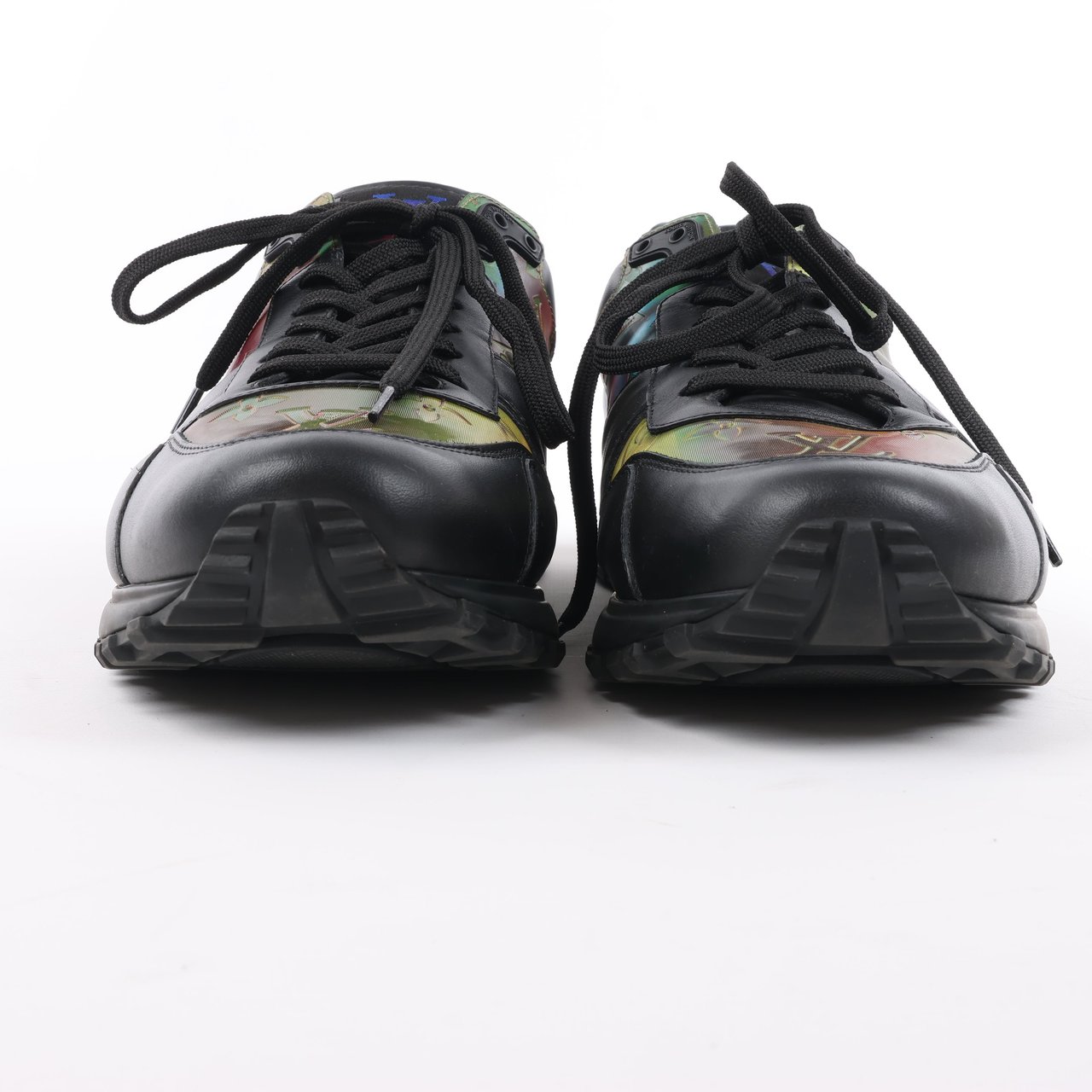 Louis Vuitton Louis Vuitton Runaway Line 20 years Monogram Rainbow Leather x Fabric Sneakers in Black x Multicolor GO0230, Size 45 EU Divers