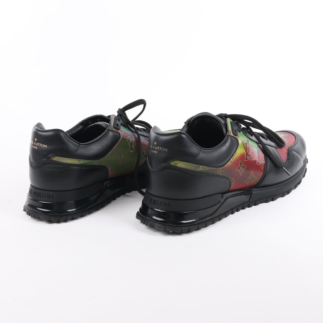 Louis Vuitton Louis Vuitton Runaway Line 20 years Monogram Rainbow Leather x Fabric Sneakers in Black x Multicolor GO0230, Size 45 EU Divers