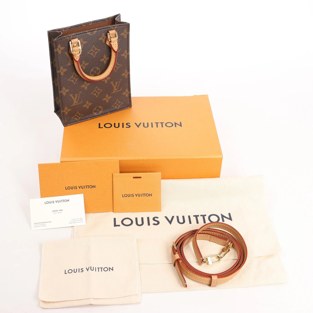 Louis Vuitton Louis Vuitton Sac Plat Petit Monogram Canvas 2Way Handbag in Brown M69442 Bruin