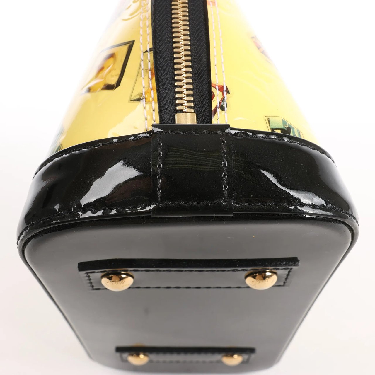 Louis Vuitton Louis Vuitton Alma BB Vernis Nicolas Squiere Handbag in Yellow x Black M50419 Roze