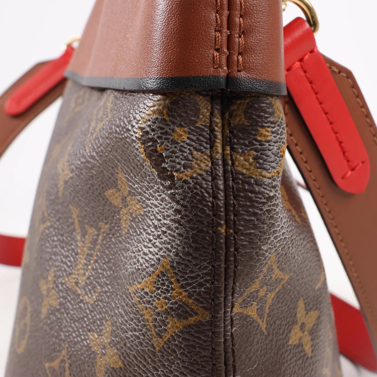 Louis Vuitton Louis Vuitton Monogram Tuileries Besace 2Way Handbag in Brown x Red M43157 Divers
