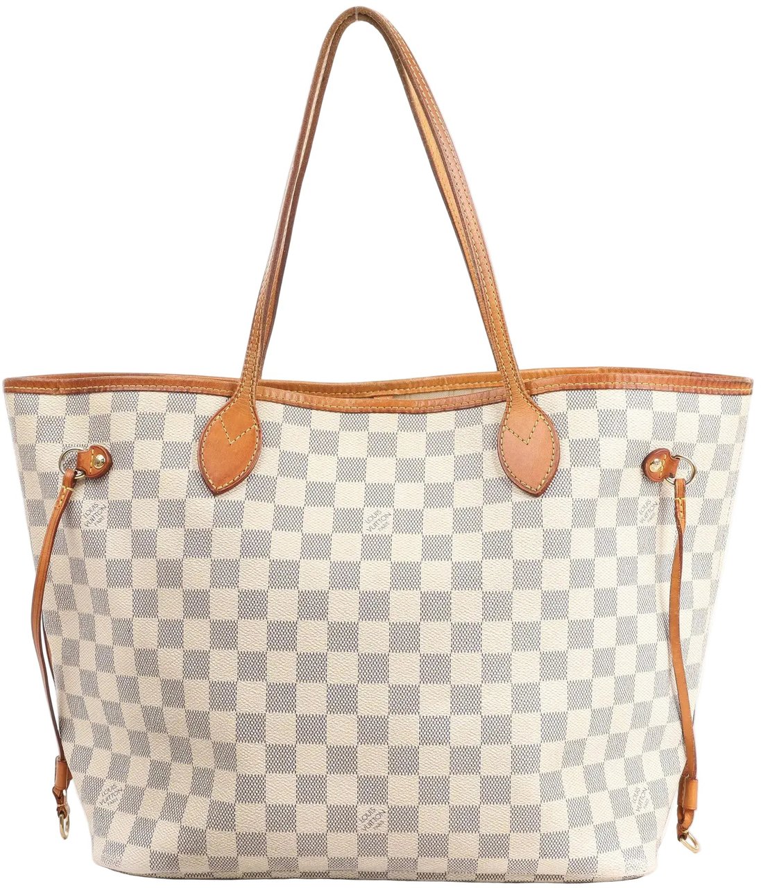 Louis Vuitton Louis Vuitton Neverfull MM Damier Azur Shoulder Bag in Beige N51107 Beige