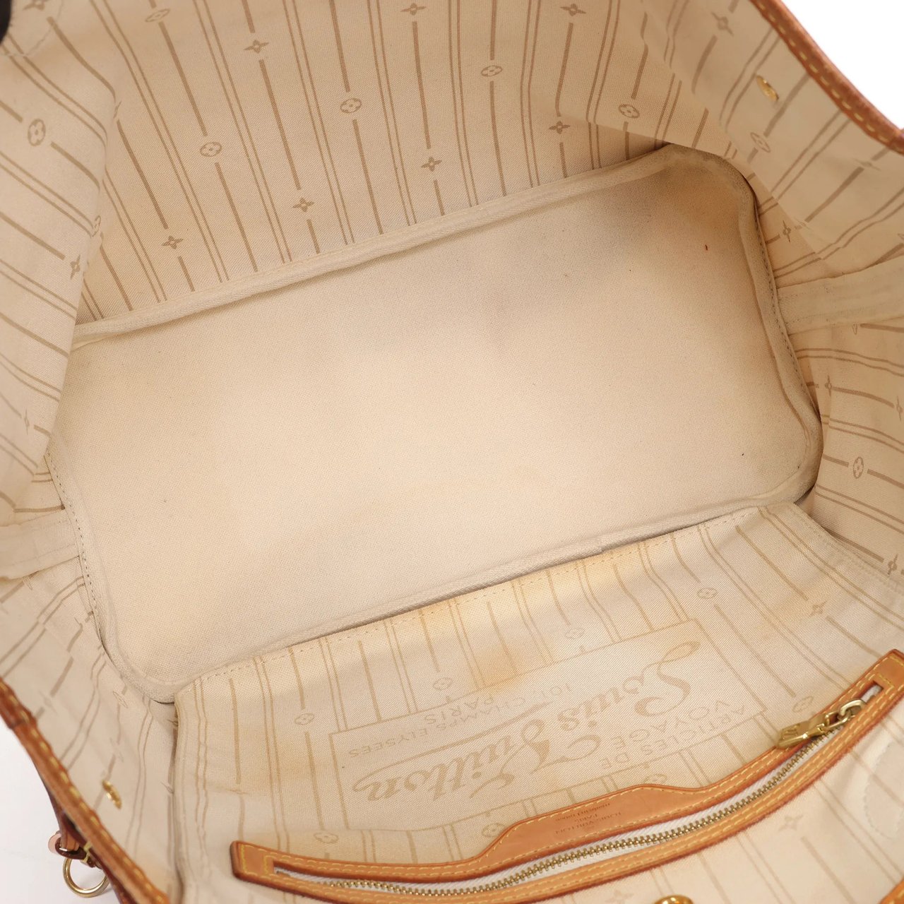 Louis Vuitton Louis Vuitton Neverfull MM Damier Azur Shoulder Bag in Beige N51107 Beige