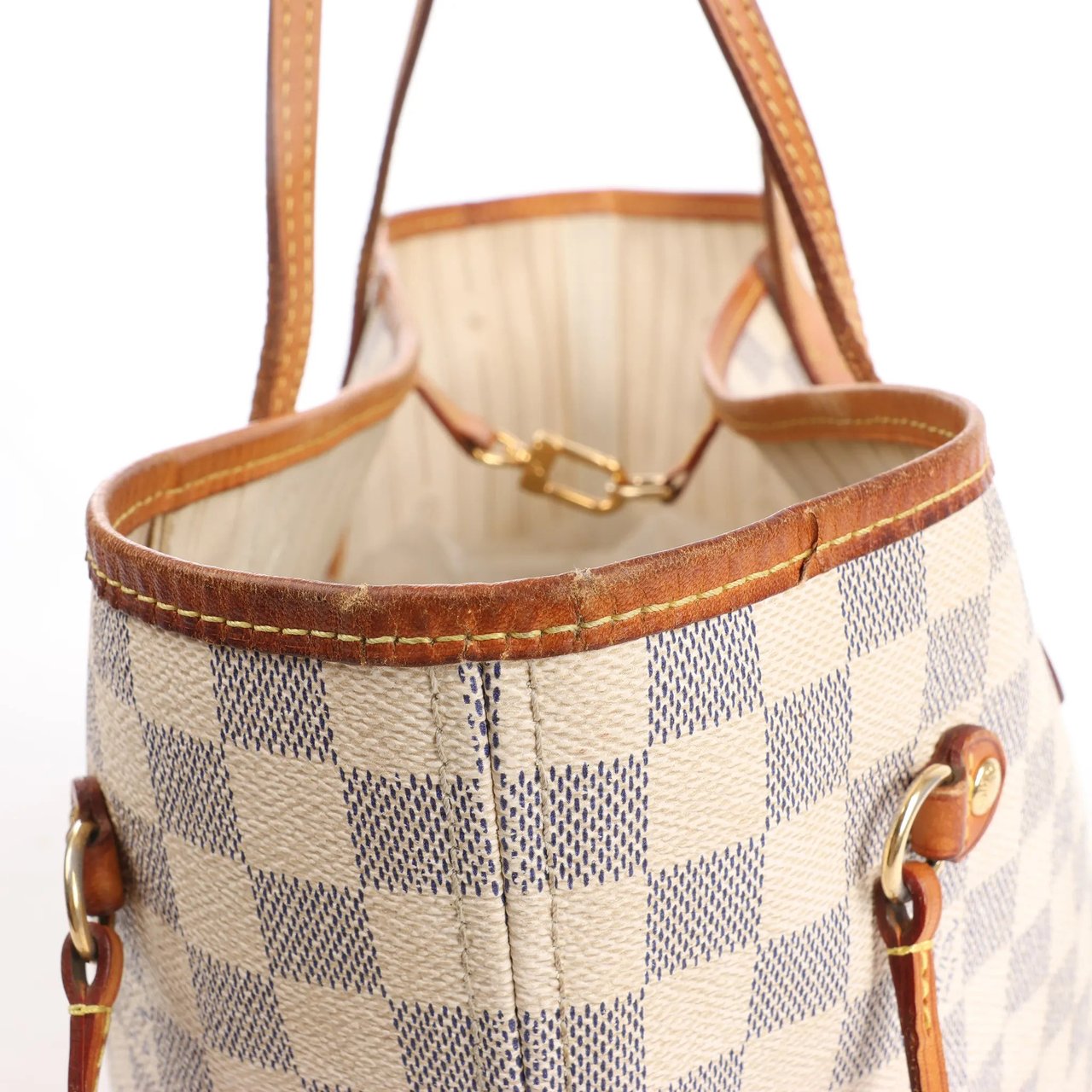 Louis Vuitton Louis Vuitton Neverfull MM Damier Azur Shoulder Bag in Beige N51107 Beige