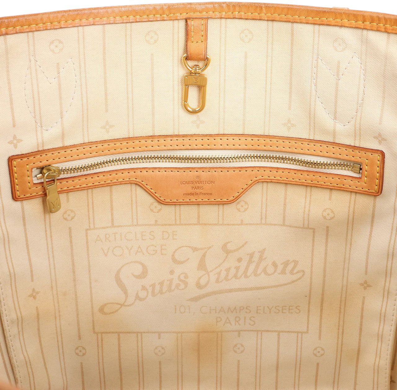 Louis Vuitton Louis Vuitton Neverfull MM Damier Azur Shoulder Bag in Beige N51107 Beige