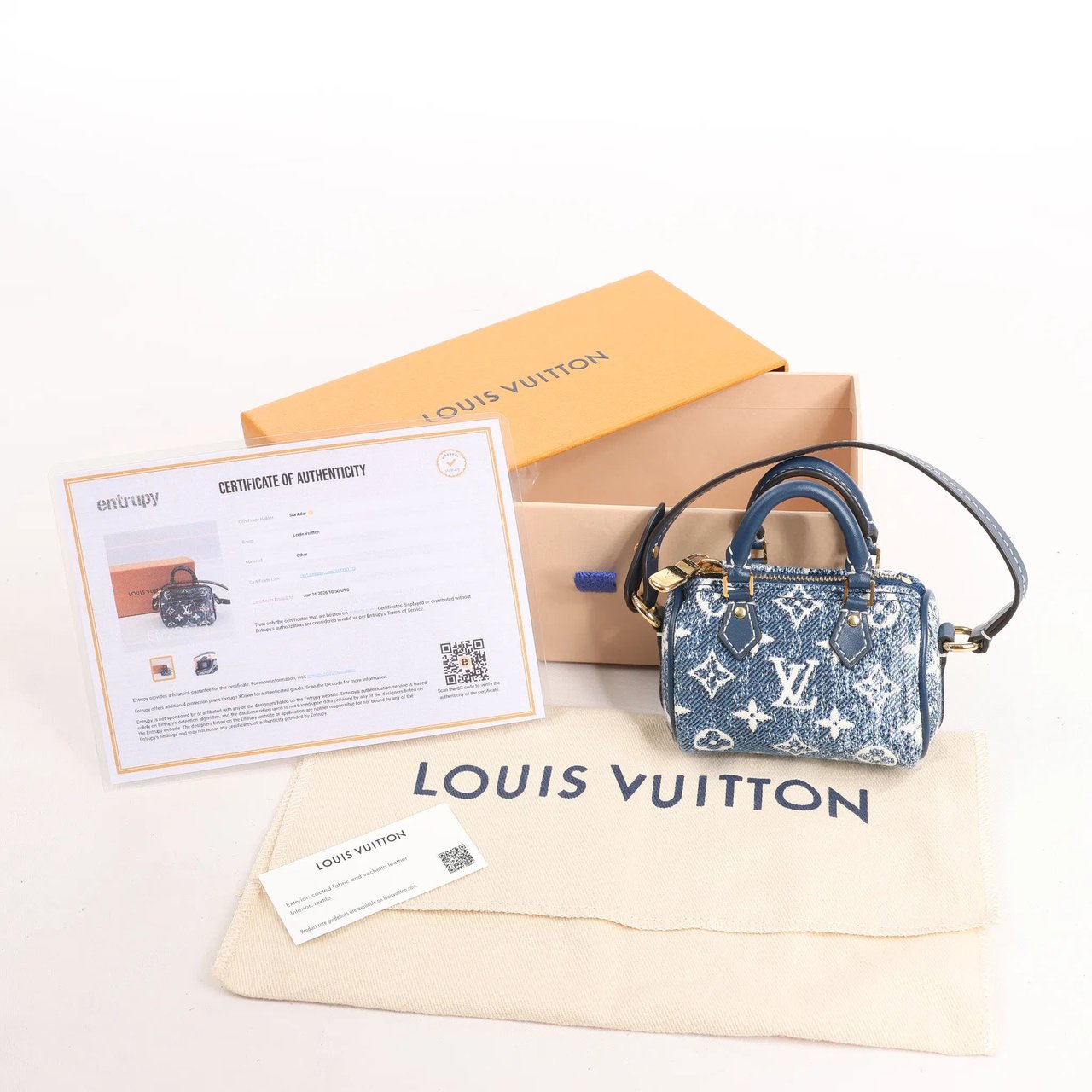 Louis Vuitton Louis Vuitton Speedy Micro Monogram Denim Handbag in Blue Blauw