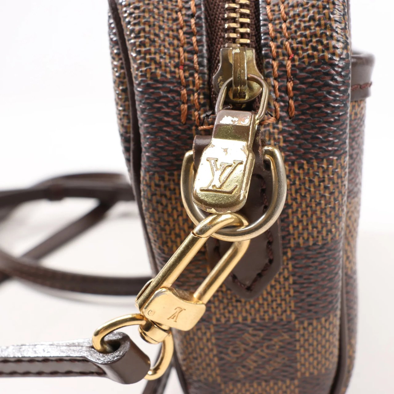 Louis Vuitton Louis Vuitton Damier Ebene Ipanema Pochette Crossbody Bag in Brown N51296 Bruin