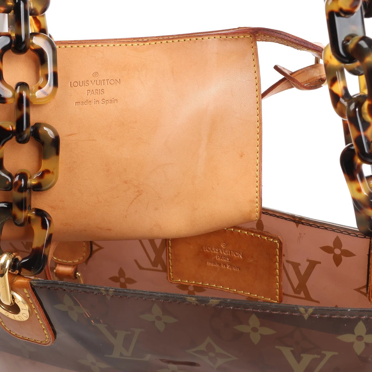 Louis Vuitton Louis Vuitton Ambre MM Vinyl Cabas Monogram Shoulder Bag in Brown M92501 Bruin