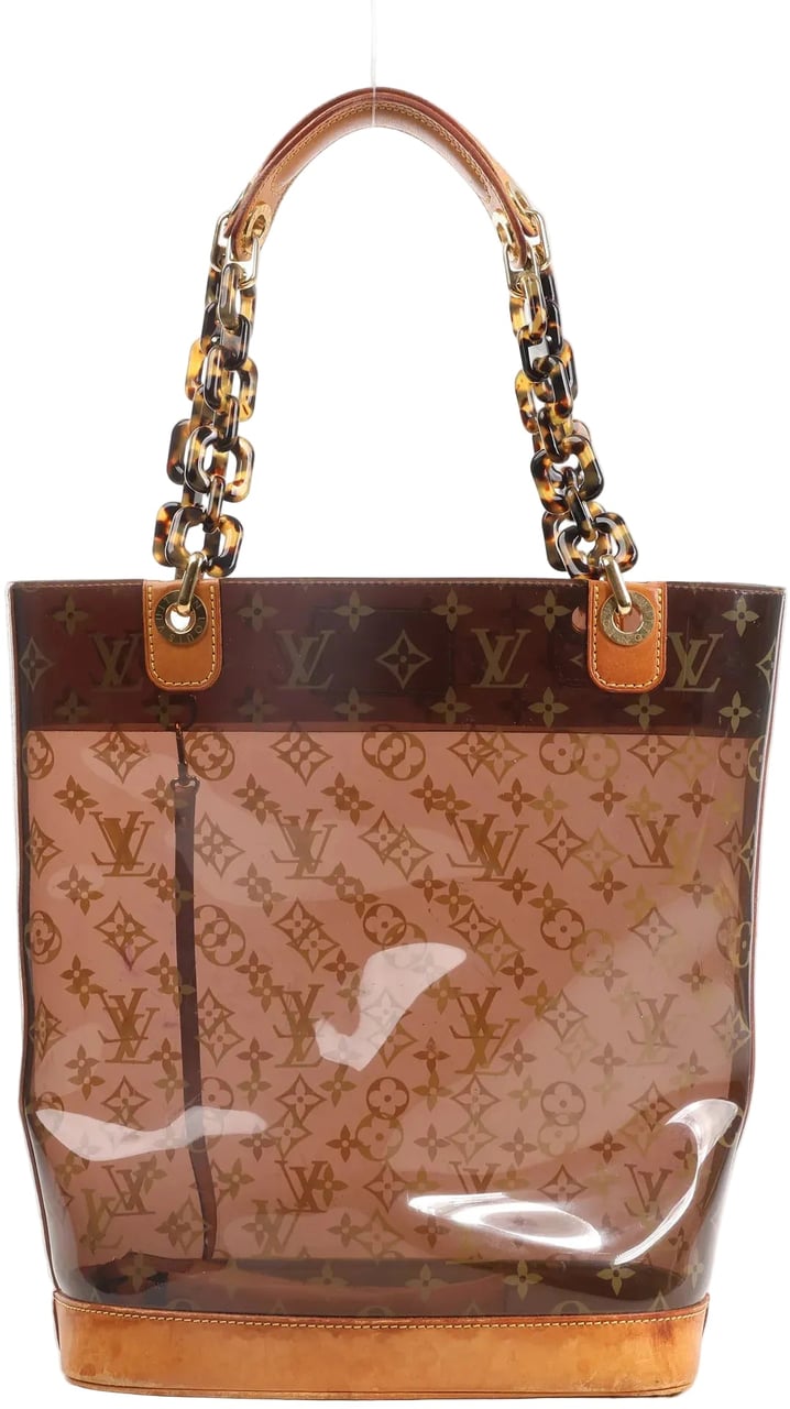 Louis Vuitton Louis Vuitton Ambre MM Vinyl Cabas Monogram Shoulder Bag in Brown M92501 Bruin