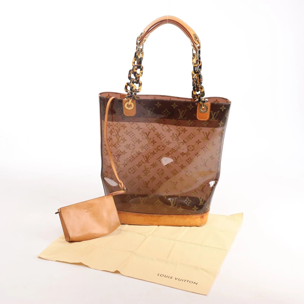 Louis Vuitton Louis Vuitton Ambre MM Vinyl Cabas Monogram Shoulder Bag in Brown M92501 Bruin