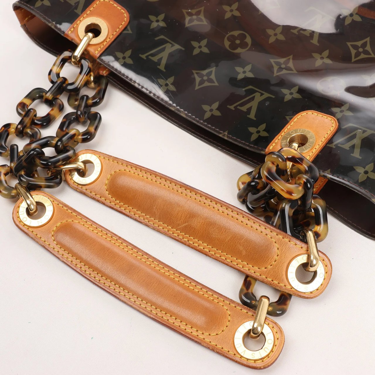 Louis Vuitton Louis Vuitton Ambre MM Vinyl Cabas Monogram Shoulder Bag in Brown M92501 Bruin