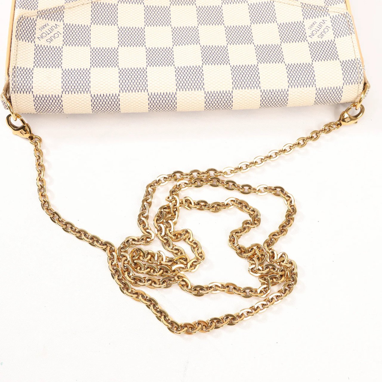 Louis Vuitton Louis Vuitton Damier Azur Pochette Pochette Félicie Crossbody Bag in Beige N63106 Beige