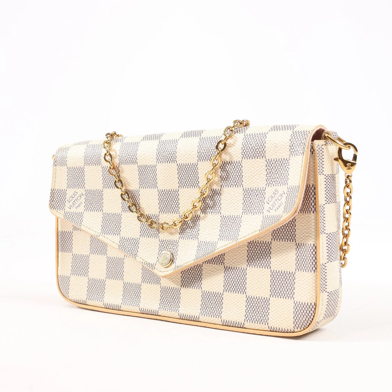 Louis Vuitton Louis Vuitton Damier Azur Pochette Pochette Félicie Crossbody Bag in Beige N63106 Beige