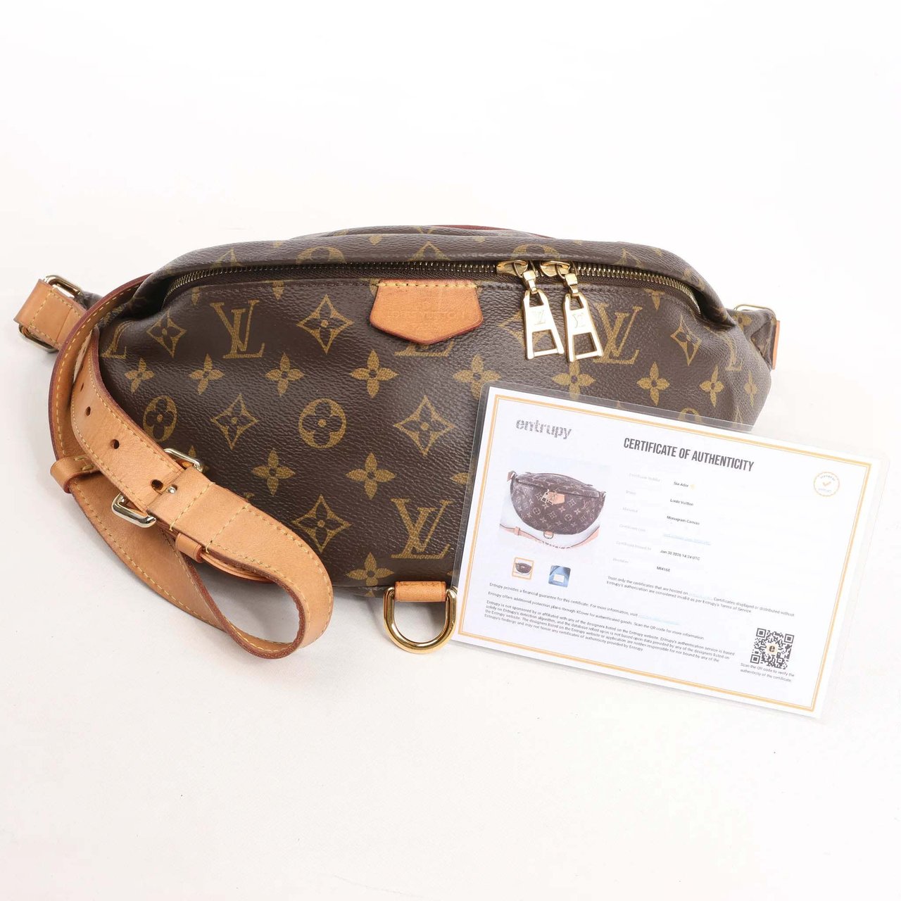 Louis Vuitton Louis Vuitton Bum Bag Monogram Canvas Crossbody Bag in Brown M43644 Bruin