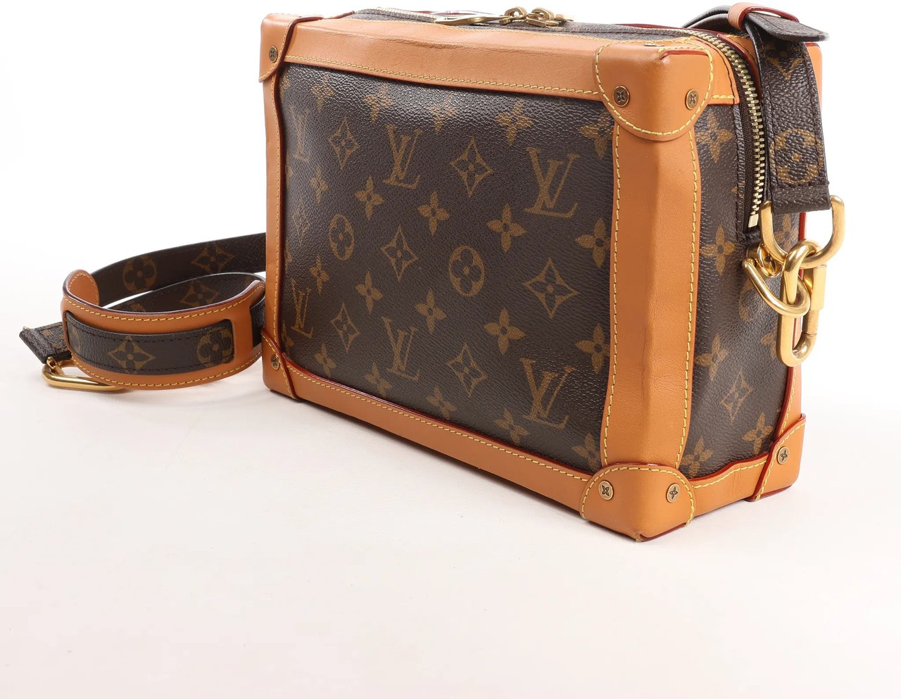 Louis Vuitton Louis Vuitton Soft Trunk Monogram Canvas Crossbody Bag in Brown M44660 Bruin