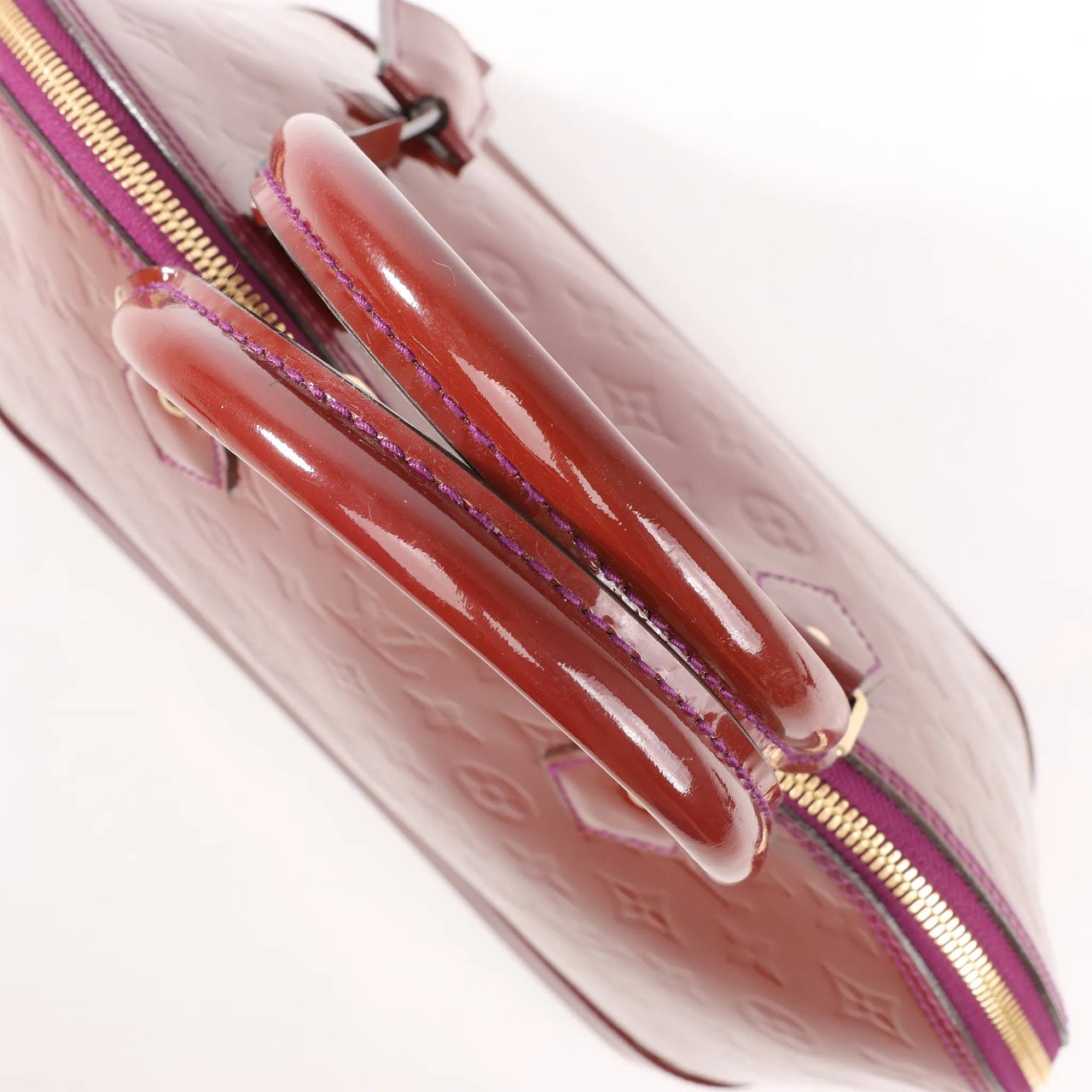 Louis Vuitton Louis Vuitton Alma GM Vernis Handbag in Burgundy M93594 Maroon