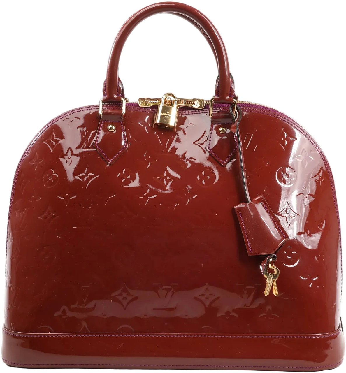 Louis Vuitton Louis Vuitton Alma GM Vernis Handbag in Burgundy M93594 Maroon