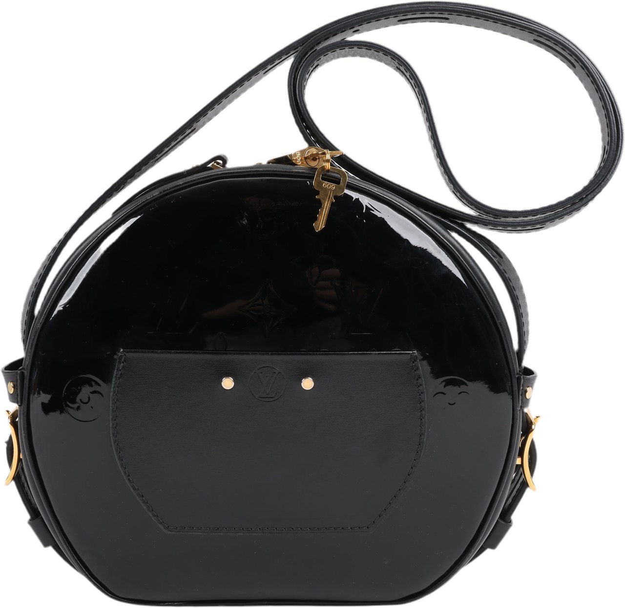 Louis Vuitton Louis Vuitton Boite Chapeau Souple Vernis Leather Crossbody Bag in Black M53999 Zwart