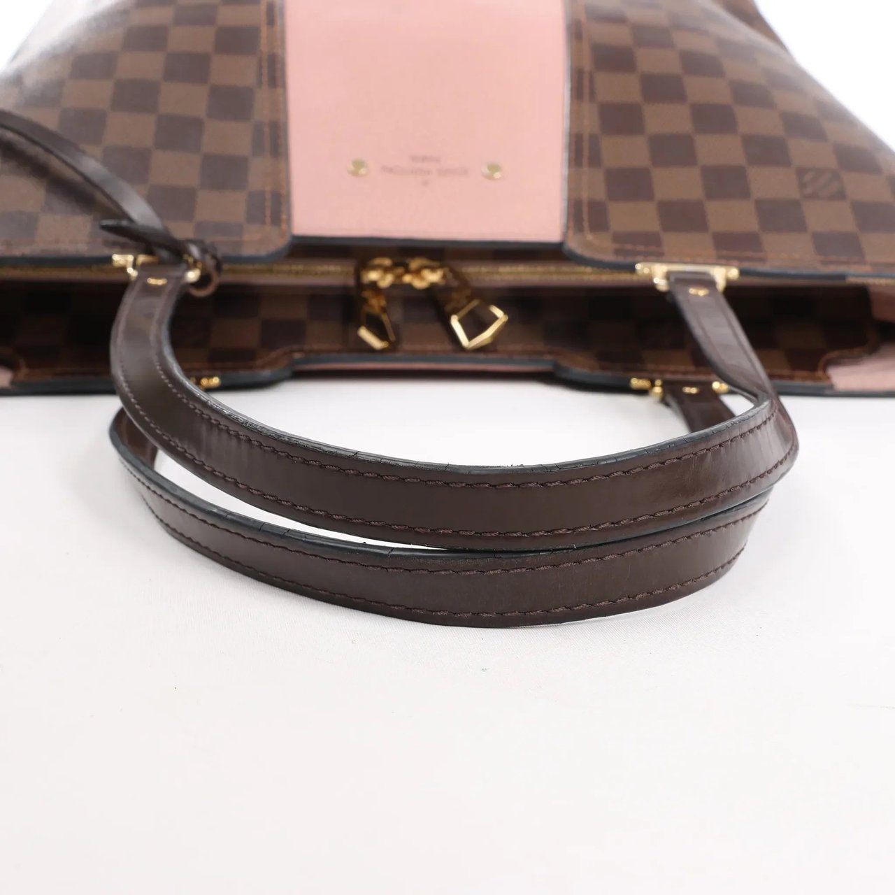 Louis Vuitton Louis Vuitton Jersey Damier x Leather 2Way Shoulder Bag in Brown x Pink N44041 Divers