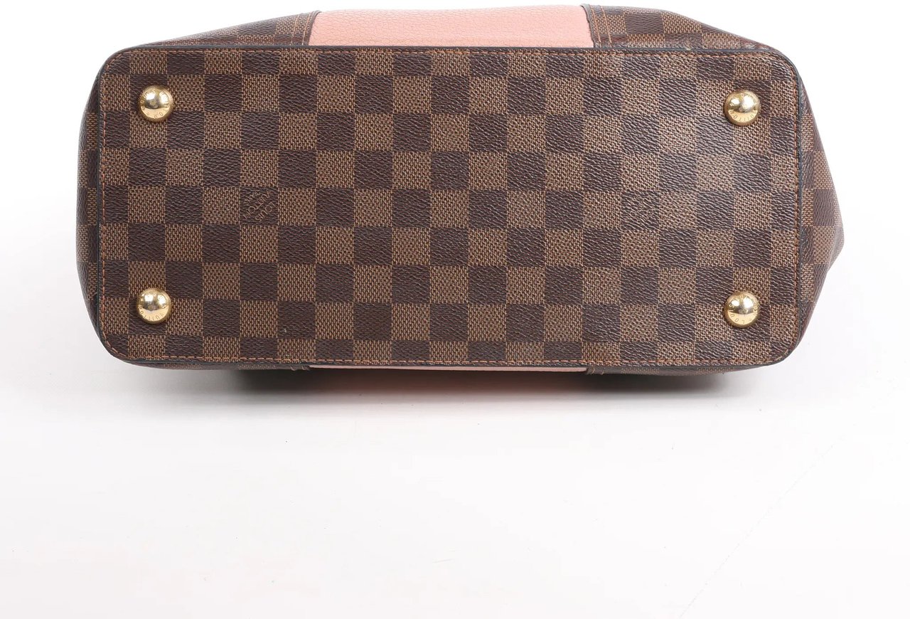 Louis Vuitton Louis Vuitton Jersey Damier x Leather 2Way Shoulder Bag in Brown x Pink N44041 Divers