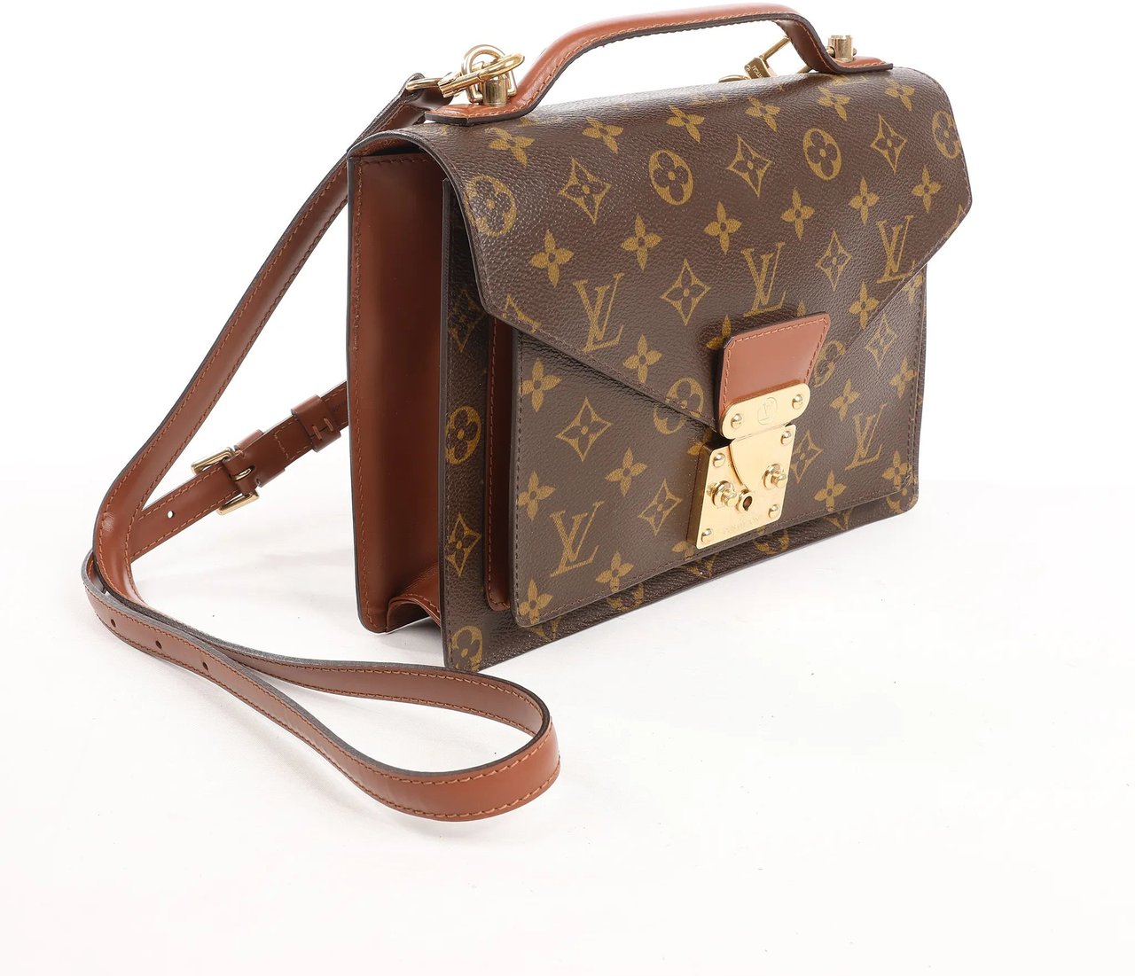 Louis Vuitton Louis Vuitton Monceau Monogram Canvas Handbag in Brown M51187 Bruin