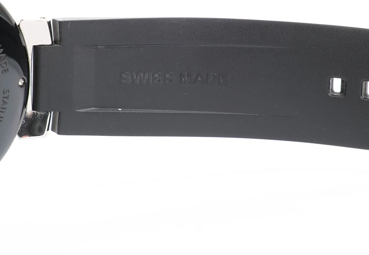 Louis Vuitton Louis Vuitton Tambour Q113K SG7133 SS & Rubber AT Watch with Black Dial Zwart