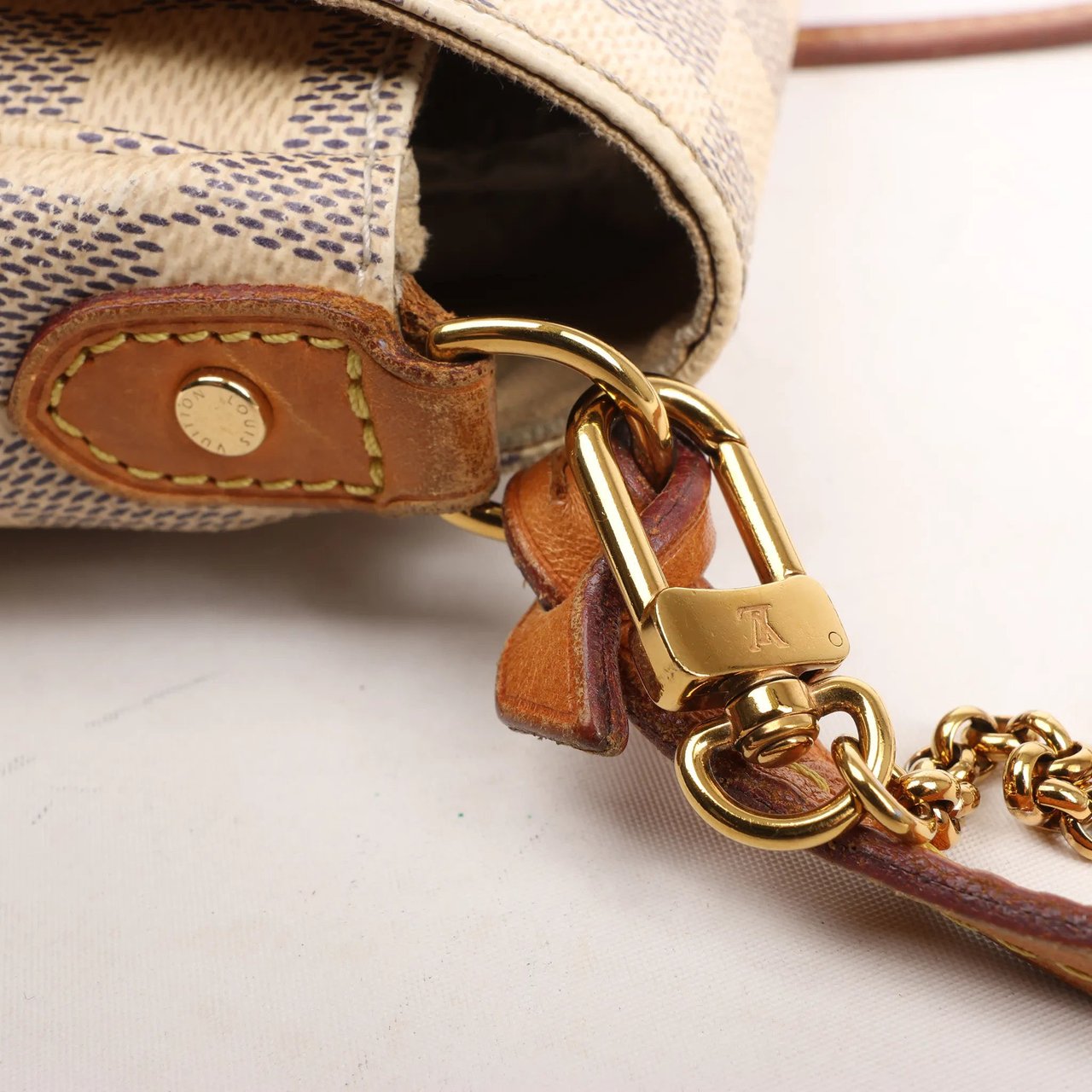 Louis Vuitton Louis Vuitton Favorite MM Damier Azur Shoulder Bag in Beige N41275 Beige