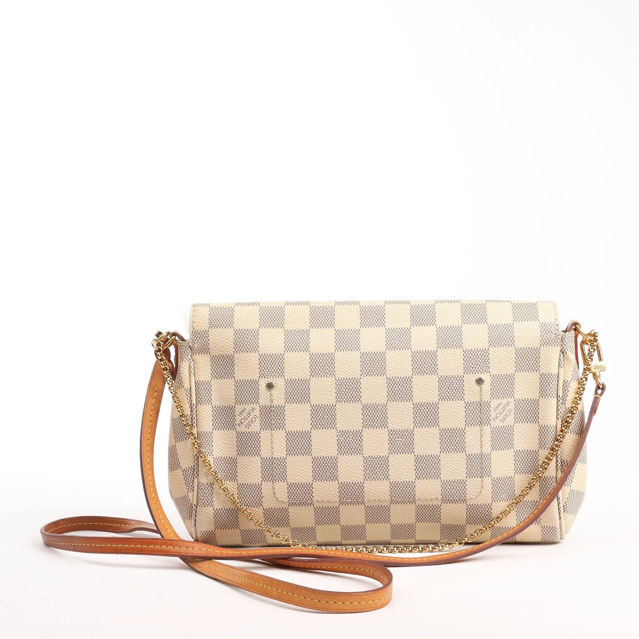 Louis Vuitton Louis Vuitton Favorite MM Damier Azur Shoulder Bag in Beige N41275 Beige