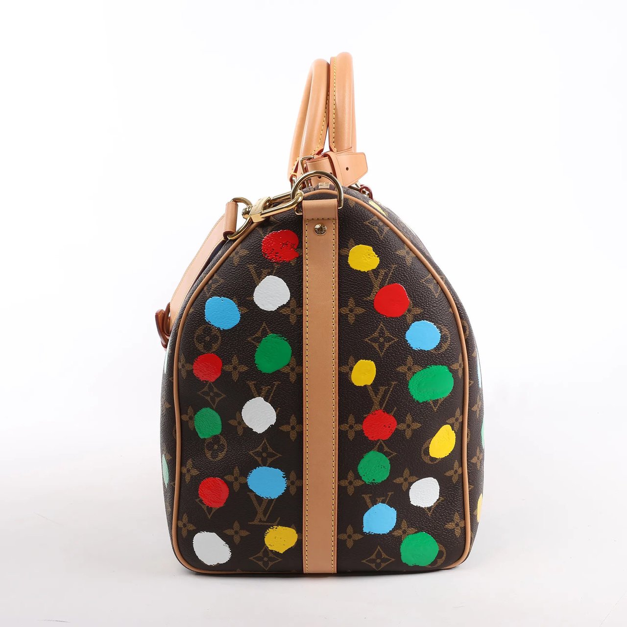 Louis Vuitton Louis Vuitton x Yayoi Kusama Monogram Keepall Bandouliere 45 Travel Bag M46377 Bruin