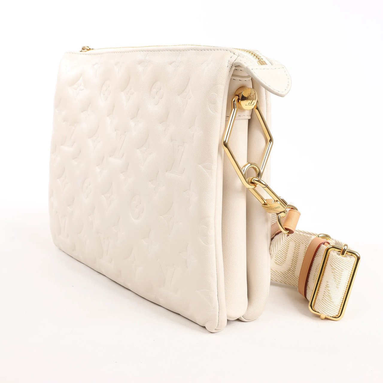 Louis Vuitton Louis Vuitton Coussin PM Monogram Embossed Crossbody Bag in White M57793 Divers