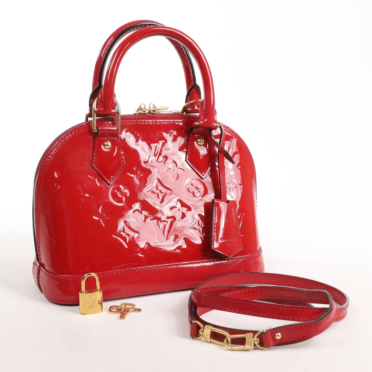 Louis Vuitton Louis Vuitton Alma BB Monogram Vernis 2Way Handbag in Red M90174 Rood