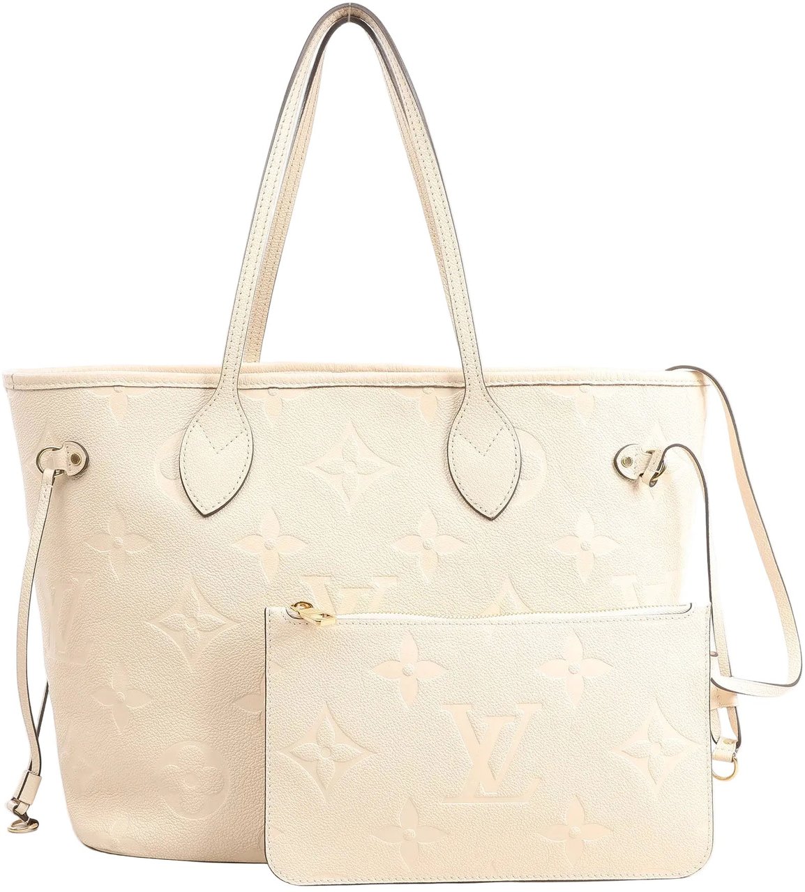 Louis Vuitton Louis Vuitton Neverfull MM Monogram Empreinte Shoulder Bag in White M46676 Divers