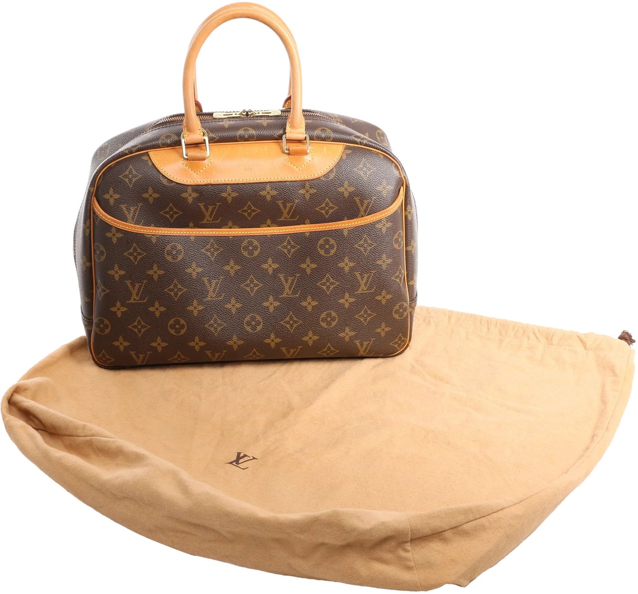 Louis Vuitton Louis Vuitton Deauville Monogram Canvas Handbag in Brown M47270 Bruin