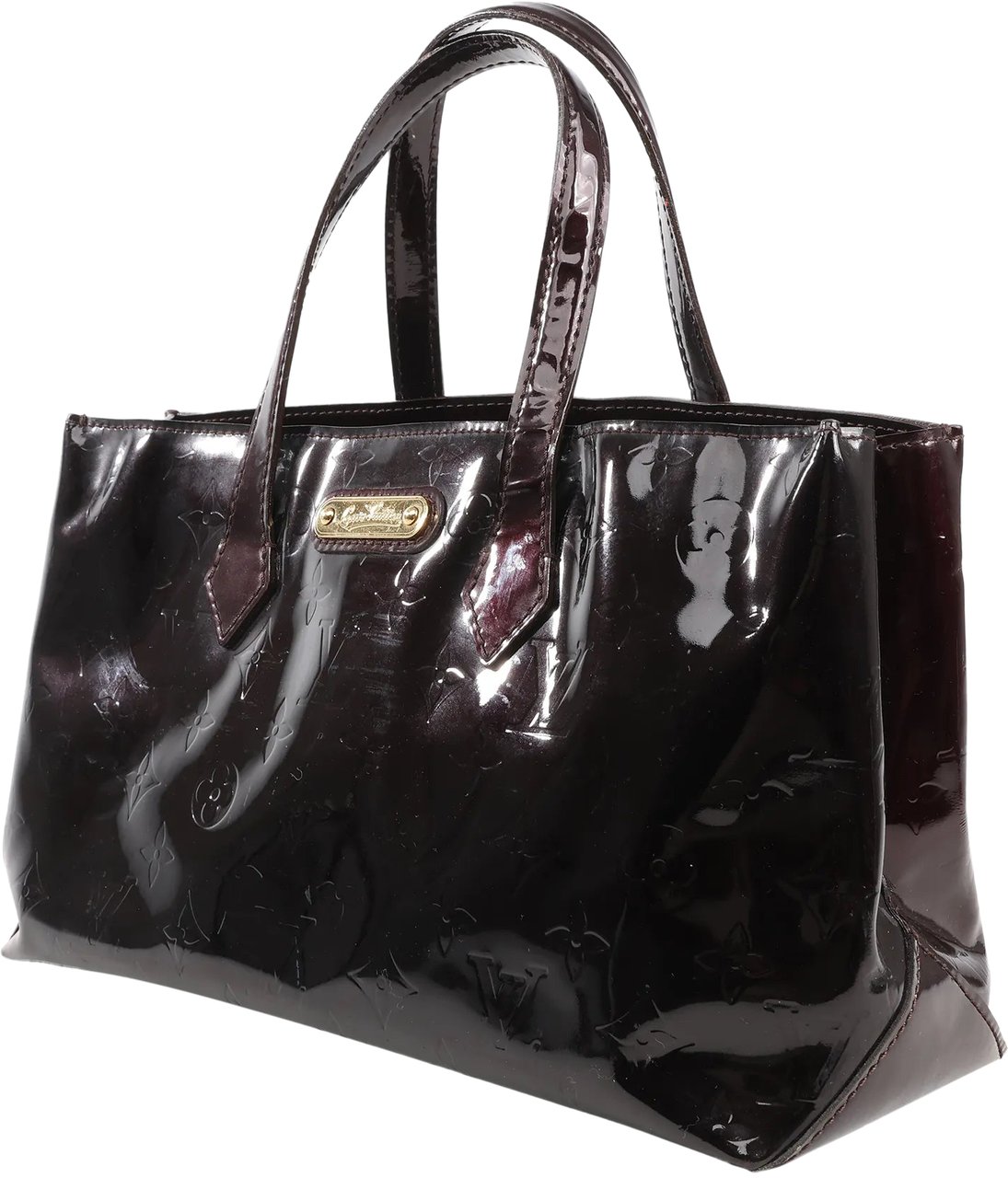 Louis Vuitton Louis Vuitton Wilshire PM Monogram Vernis Handbag in Burgundy M91644 Maroon